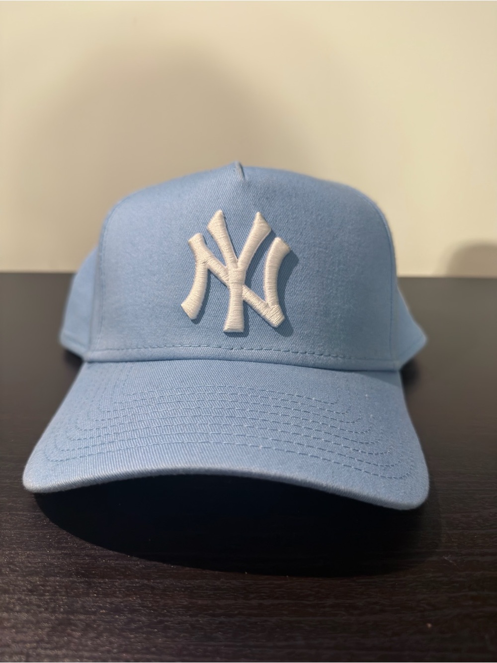 New York Yankees Light Blue Adjustable Hat White Logo